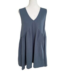 Fashion Women’s Sleeveless V-Neck Summer Mini Dress With Pockets Blue XS NWOT